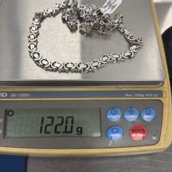 18k White Gold Byzantine Chain 