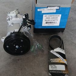 A/C Compressor  an Belt 