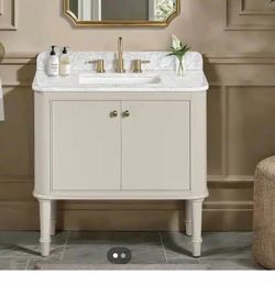 Brand New 36” Home Decorators Collette Single Sink Bath Vanity - Greige