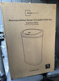 Mainstays 13.2 Gallon Trash Can Motion Sensor Kitchen Trash Can Stainless  Steel Brand New for Sale in San Jose, CA - OfferUp