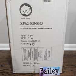 Brand New 2 Inch Memory Foam Topper