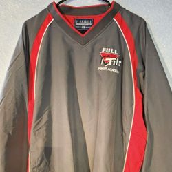  Full Tilt Poker Academy logo on a Sport-Tek Tipped V-Neck Raglan Wind Shirt 