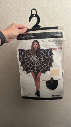 Leg avenue lydia deets beetlejuice costume one size glitter web poncho