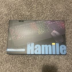 Hamile 2.4G&Bluetooth Wireless Keyboard/mouse  - Light Up Keyboards with Wrist Rest - 8 Backlit Effects 