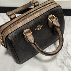 NWT Coach Mini Rowan Micro Bag Signature Walnut 🤎✨