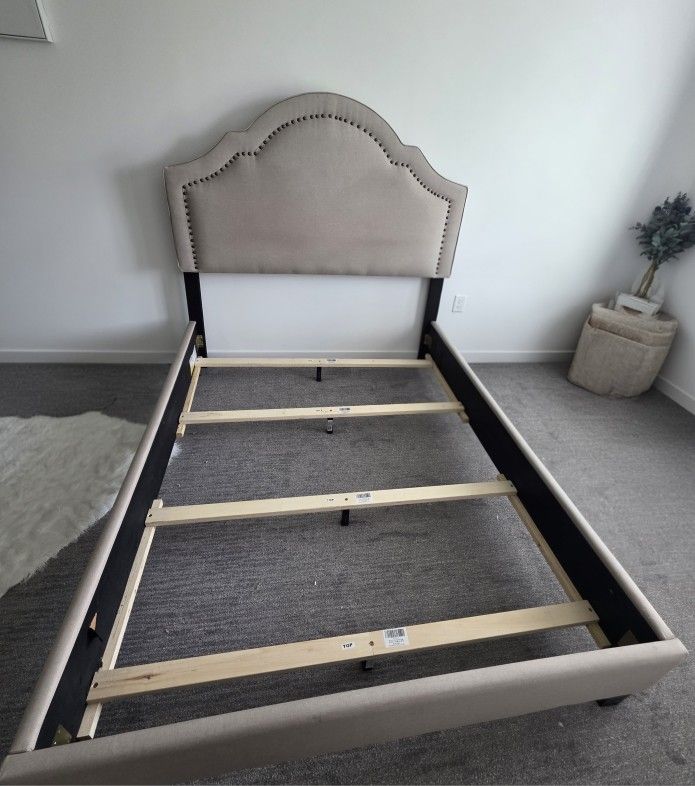 MUST GO!! QUEEN SIZE Platform Upholstered Bed Frame with Headboard