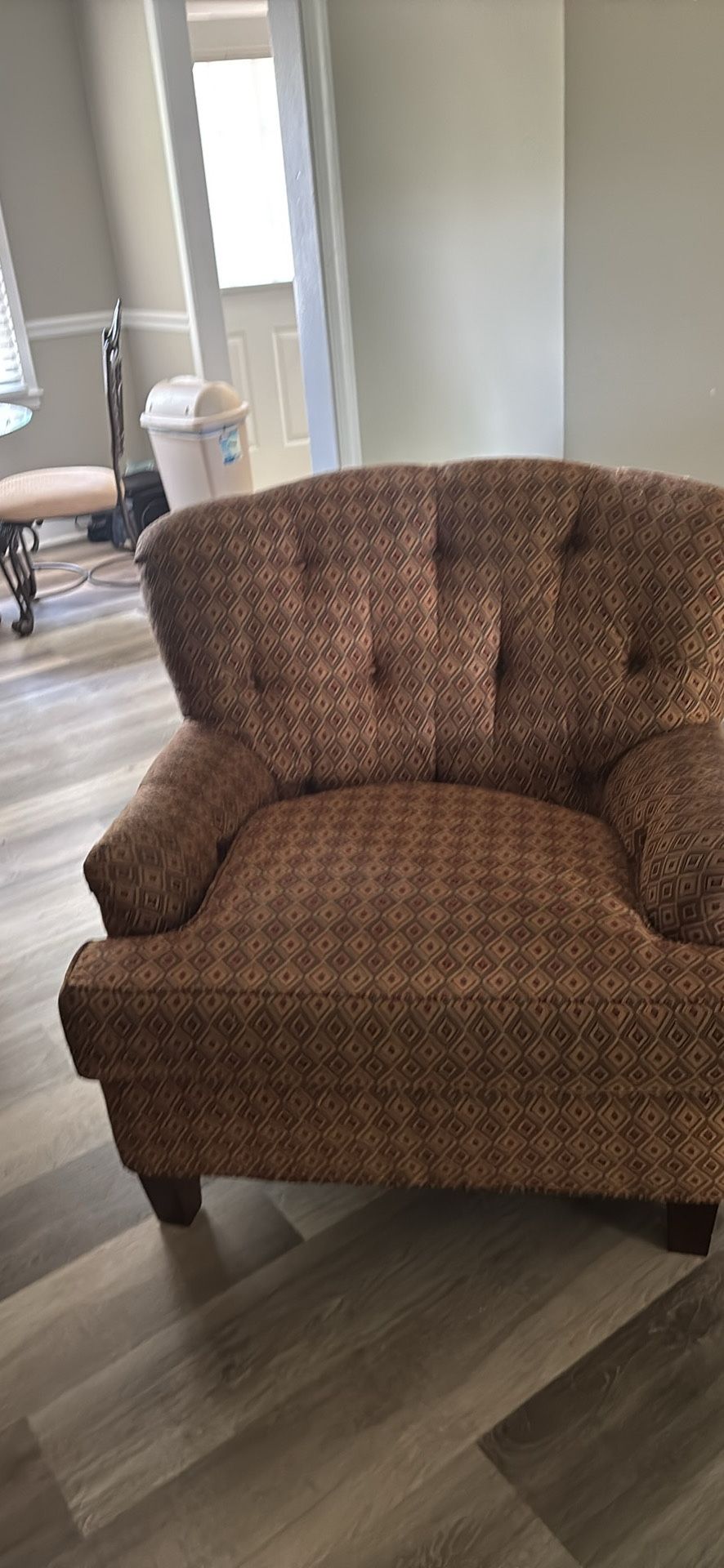 2x Brown Armchairs
