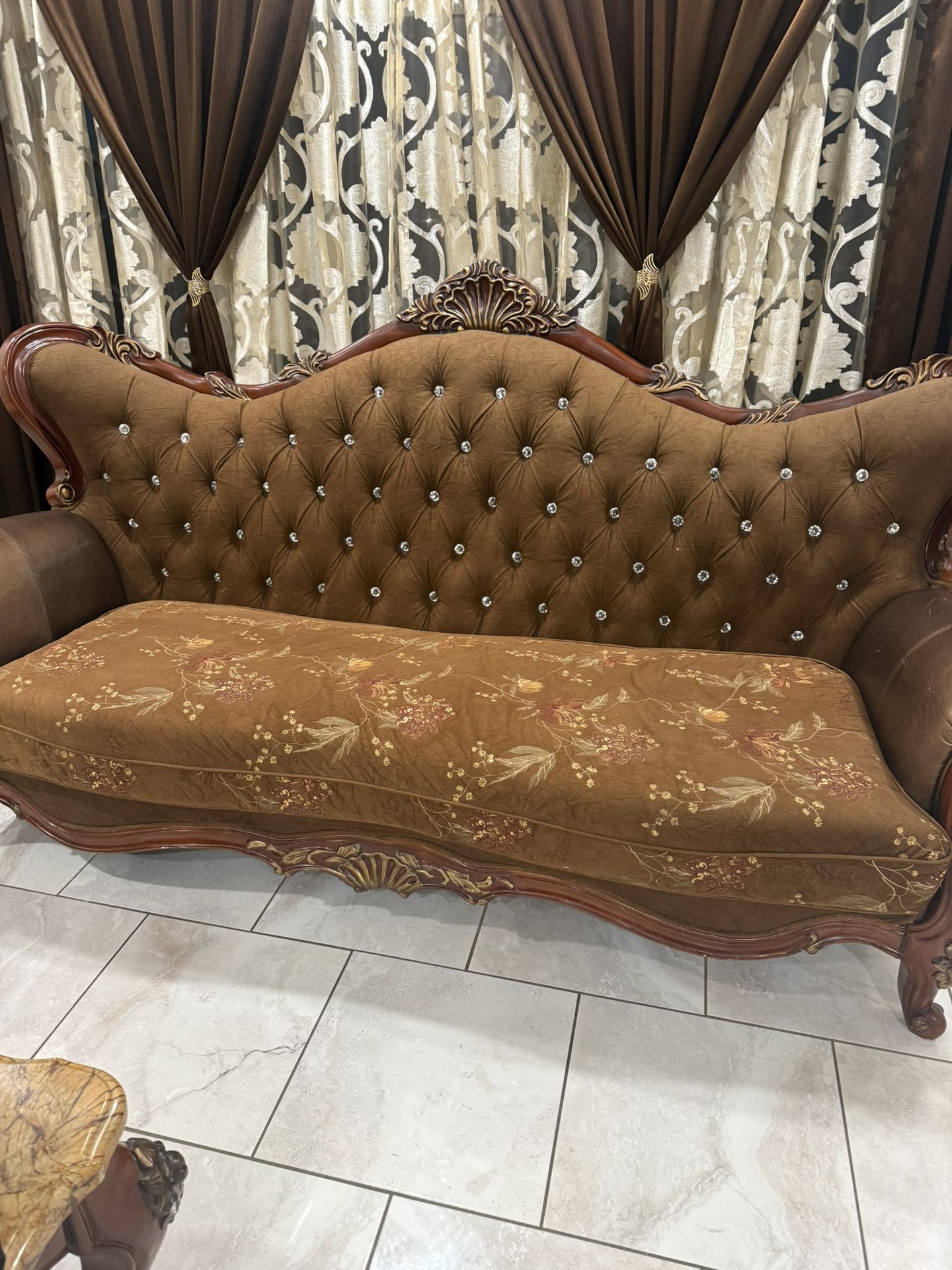 Couch Set, Table And Side Table Real Marble