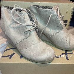 Tan Wedge Heel Boots