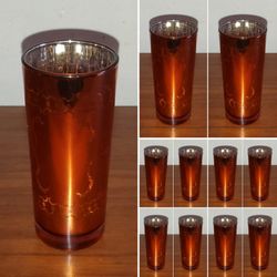 ORNATE ORANGE PINT GLASS