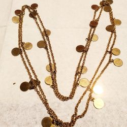 Long Gold-tone Necklace 