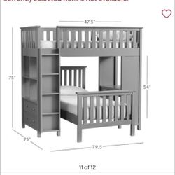 Pottery Barn Full / Twin Bunkbed With Desk Chair