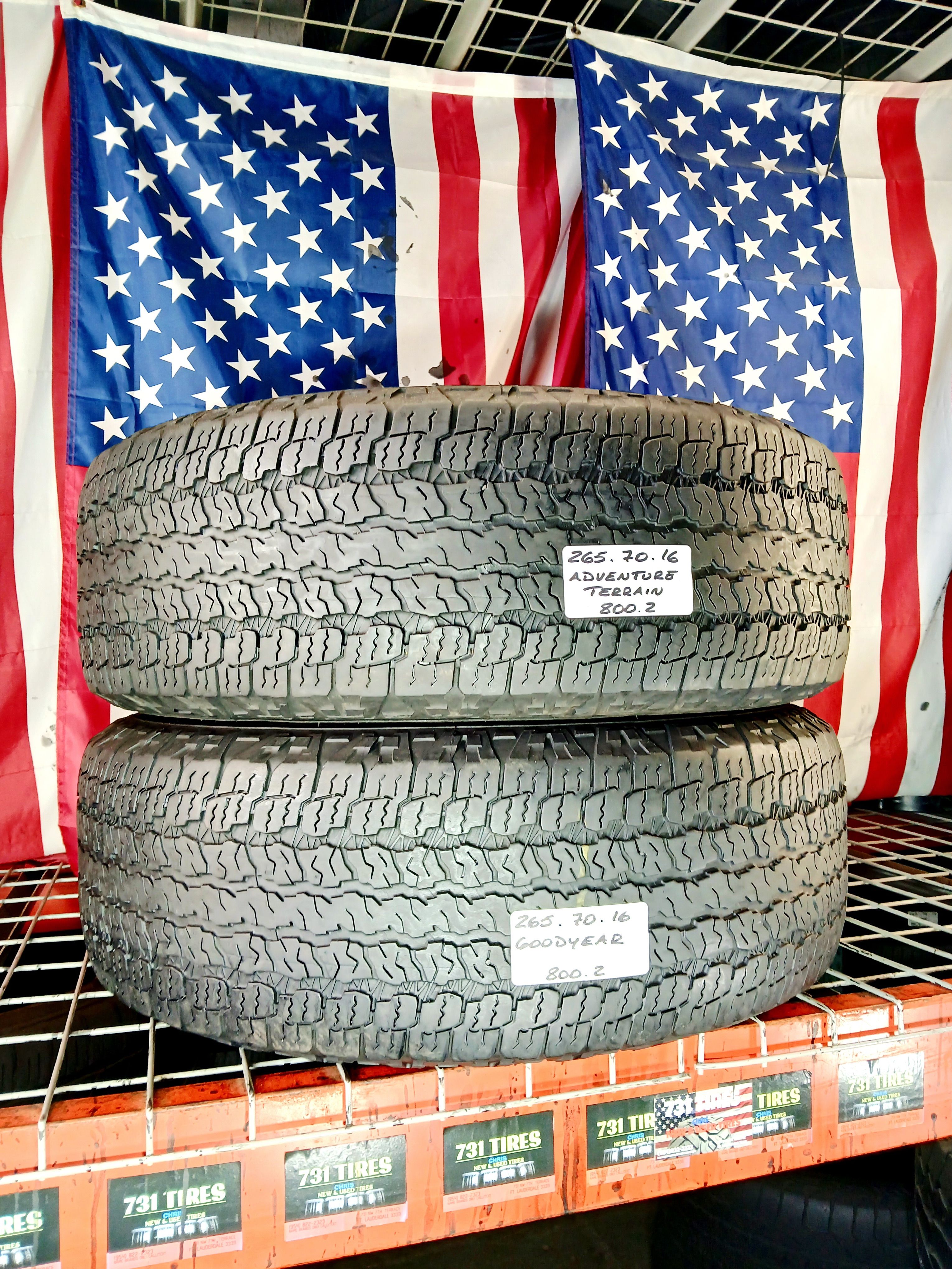 P265/70R16 GOODYEAR WRANGLER ADVENTURE TERRAIN TRUCK SUV Used Tires (2)