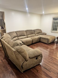 Brown Suede Sectional Couch