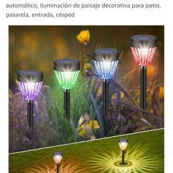 Paquete de 12 luces solares para camino, luces de jardín
impermeables para exteriores, encendido y apagado
automático, iluminación de paisaje decorati