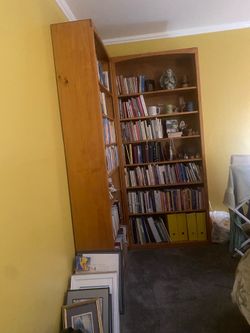 Pine Wood Stained Bookcase 7 ft tall, 3 ft wide, 1 ft deep
