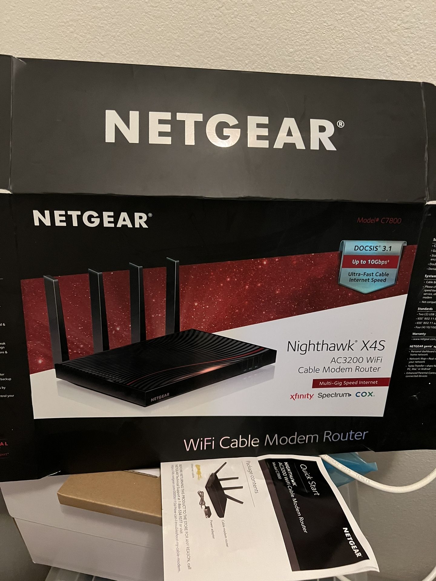 Nighthawk X4S AC3200 Wifi Cable Modem Router