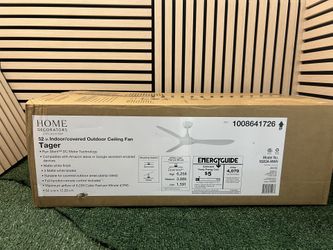 NEW 52” Modern Ceiling Fan w/ LED + Remote (White), Fan