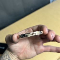 10K Yellow Rose White Tri Gold Bangle Bracelet Diamond Cut 5.63 Grams