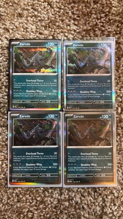Zarude Holo Pokémon Card Lot x4