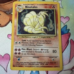 Vintage Pokemon Ninetales Base Set Unlimited 