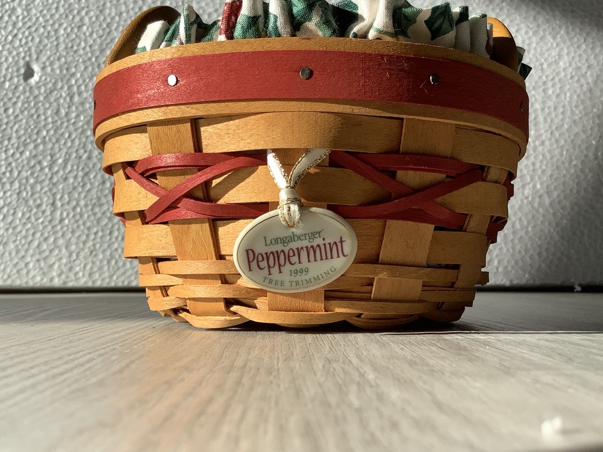 Longaberger Miniature Peppermint Basket