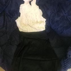 Vestido Blanco Y Negro XS $15 Firme 