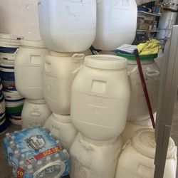 Empty Buckets With Lids 