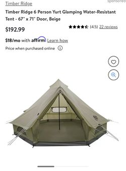 Timber Ridge 6 Person Yurt Glamping Water-Resistant Tent - 67 × 71 Door,  Beige for Sale in Moreno Valley, CA - OfferUp