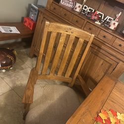 Solid Rustic Oak Dining Room Table