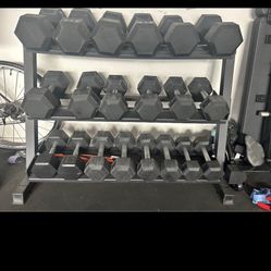 Rep hex dumbbells- 5-55 Lbs. Rack Not Included