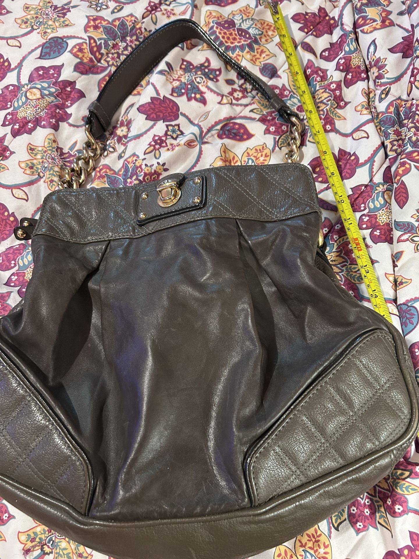 Mark Jacob's Quilted Ruched Leather Handbag Purse