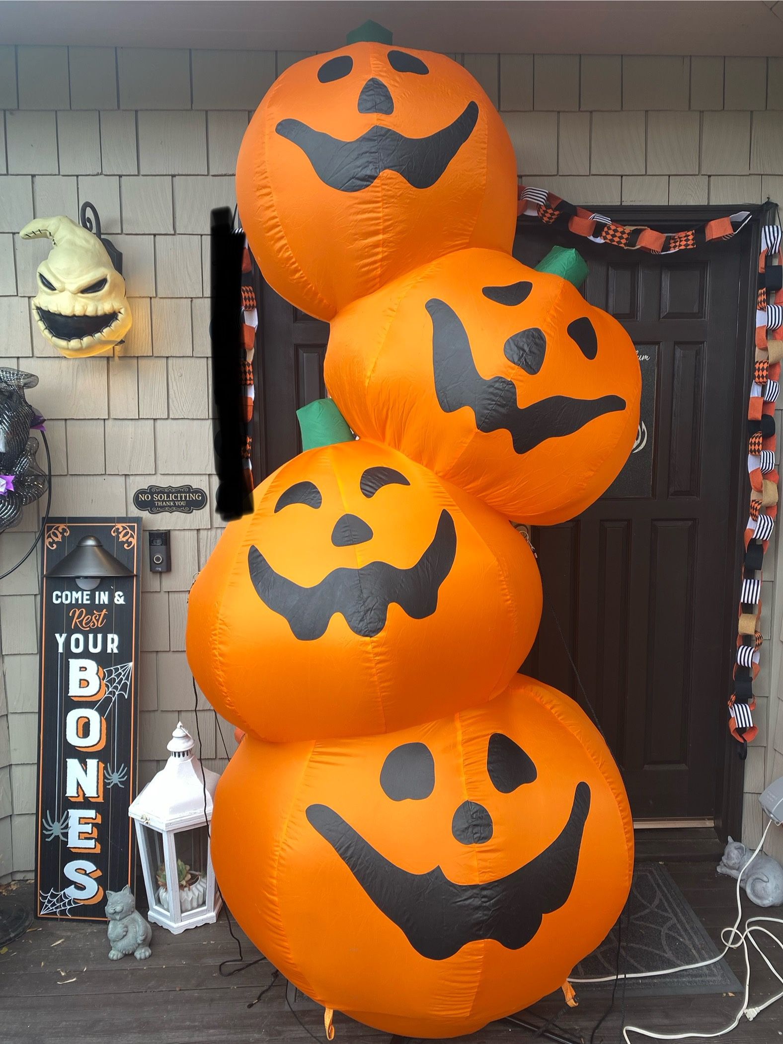 Gemmy Giant 8’ Airblown Inflatable Halloween Pumpkin With Lights 2003