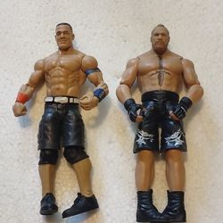 2 WWE 6" Action Figures John Cena Brock Lesnar