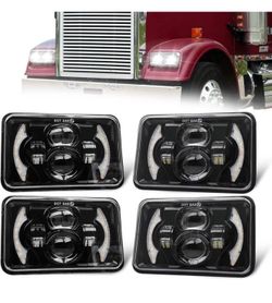 4x6 Inch LED Headlights CO LIGHT 4 PCS Hi/Lo Amber Halo 80W H4651 H4652 H4656