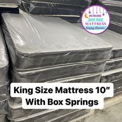 King Size Mattress 10 Inches And Box Springs High Quality Also Available Twin-Full-Queen New From Factory