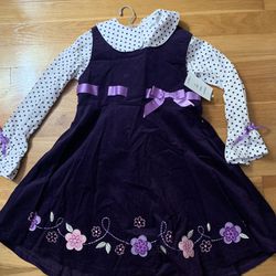 NWT Purple two Piece Dress Size 6 Girls