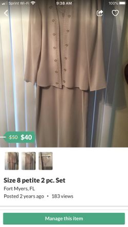 Beautiful size 6 - 2 piece dress