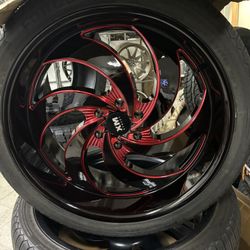 24” 6x139.7 25+ Offset  Rims And Tires 