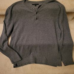 Large Size Banana Republic Henley Shirt Gray