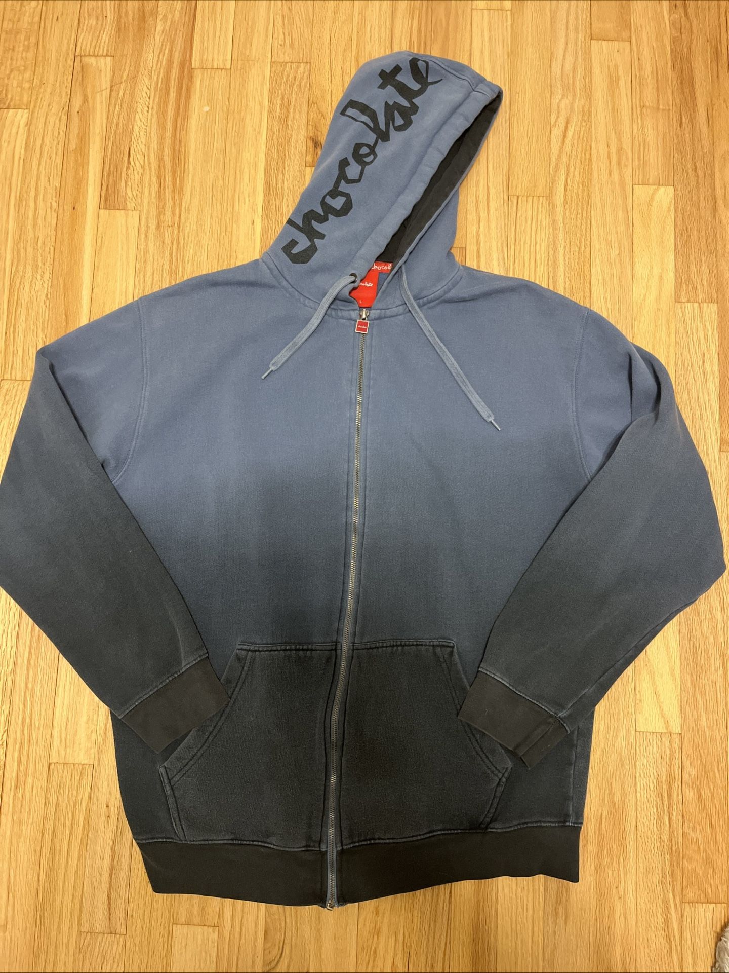 Vintage Chocolate Skateboards Jacket Hoodie Large Faded Distressed