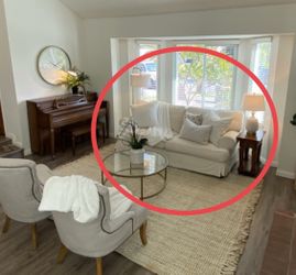 8’ Potterybarn Off White/ Ivory Down Sofa. Great Quality!