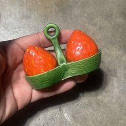 Vintage Strawberry Salt and Pepper Shakers