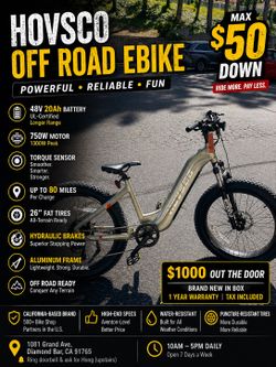 $50 Down EBike (Up to 80 Miles • 20Ah Battery)