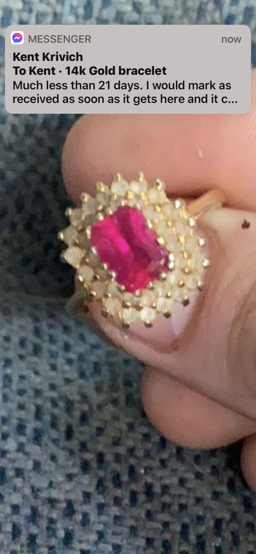 14k Gold Ring With Ruby Gemstone