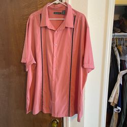 Pink with black lining design cubavera three XL button shirt