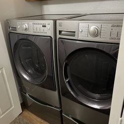 Kenmore Elite High Efficiency Washer And Dryer Large Capacity With Pedestals 