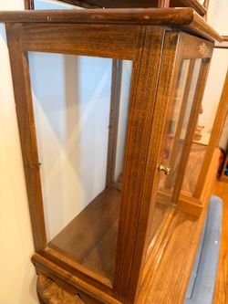 Vintage Wood & Glass Countertop Display Case / Curio Cabinet