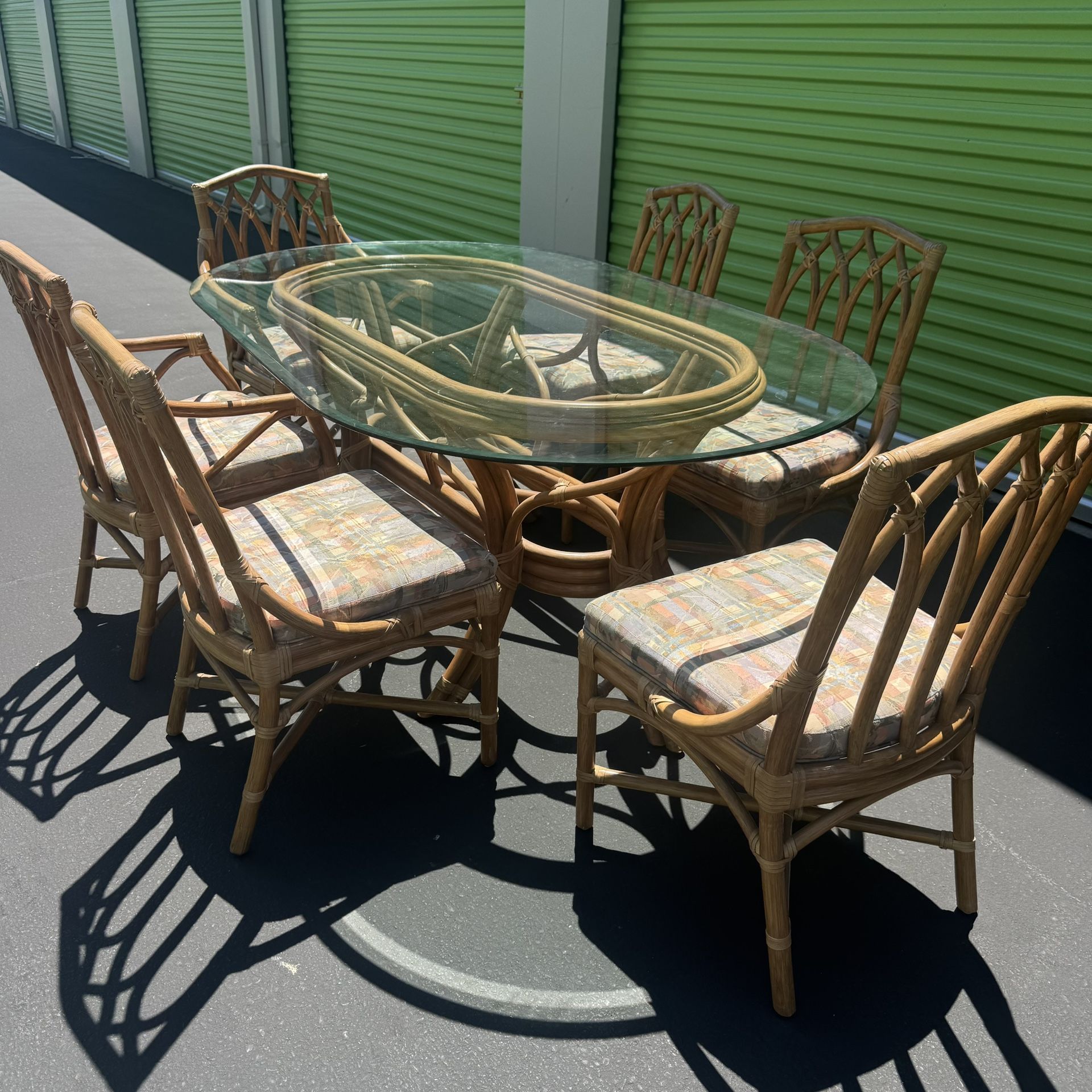 Beautiful Bamboo Dining Table W/6 Chairs