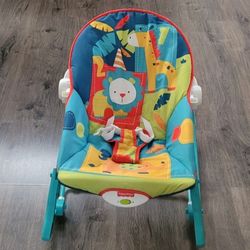 Baby  Bouncer Rocker. With Recline Positions/Calming Vibration. Kick Stand. Toddler seat/chair. For Baby/Toddler. Gently Used.